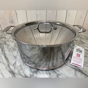 All-Clad, 8 Quart, 5-Ply Bonded Cookware, Copper Core Stockpot with Lid (A)